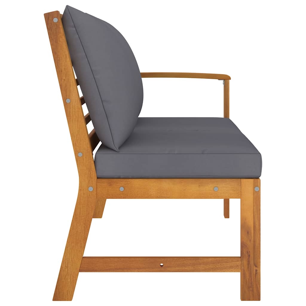 Bancă de grădină, perne gri închis, 114,5 cm, lemn masiv acacia GartenMobel Dekor