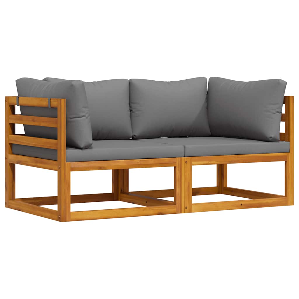 Canapele de colț modulare cu perne, 2 buc., gri închis GartenMobel Dekor