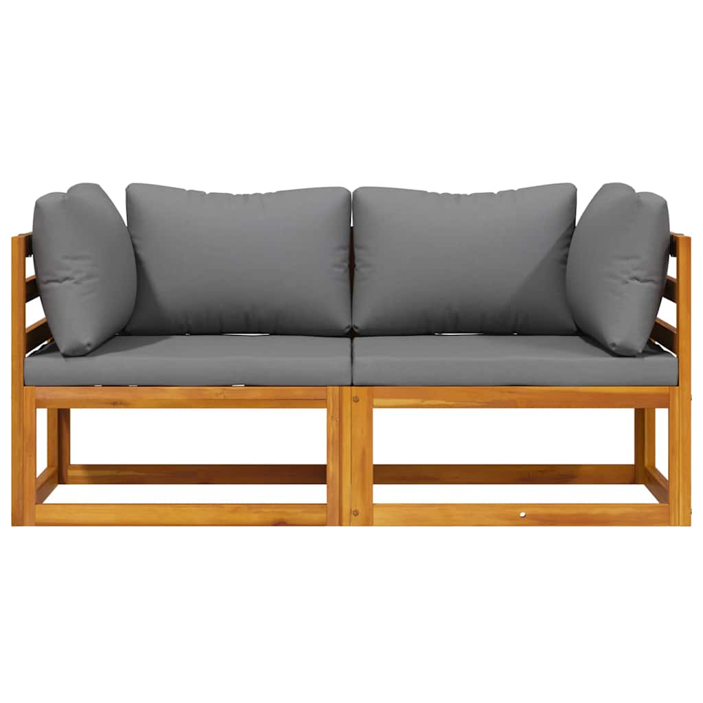 Canapele de colț modulare cu perne, 2 buc., gri închis GartenMobel Dekor