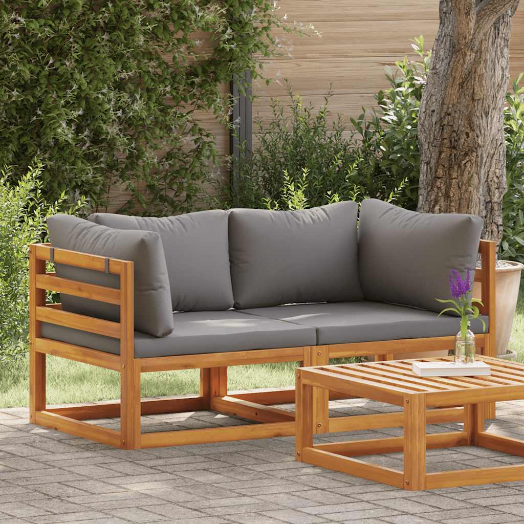 Canapele de colț modulare cu perne, 2 buc., gri închis GartenMobel Dekor