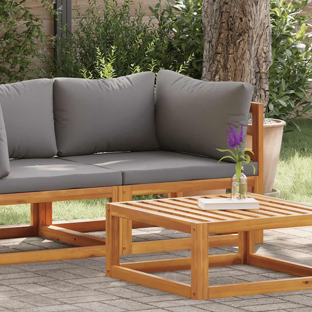 Canapea de colț modulară, pernă gri închis, lemn masiv acacia GartenMobel Dekor