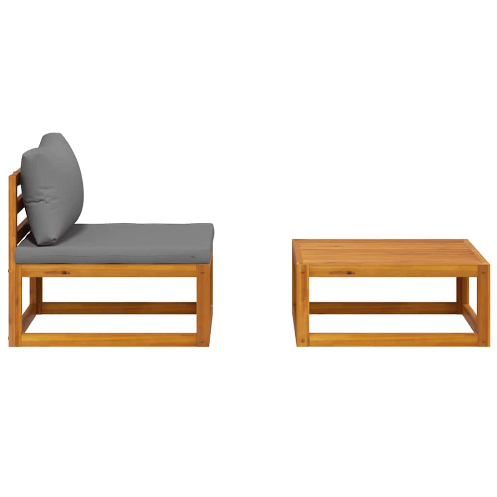 Set canapea de grădină cu perne, 2 piese, lemn masiv de acacia GartenMobel Dekor