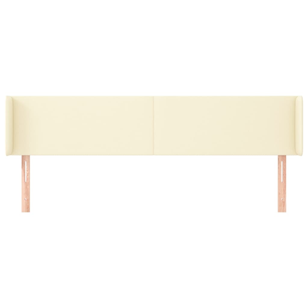 Tăblie de pat cu aripioare crem 183x16x78/88 cm piele ecologică GartenMobel Dekor