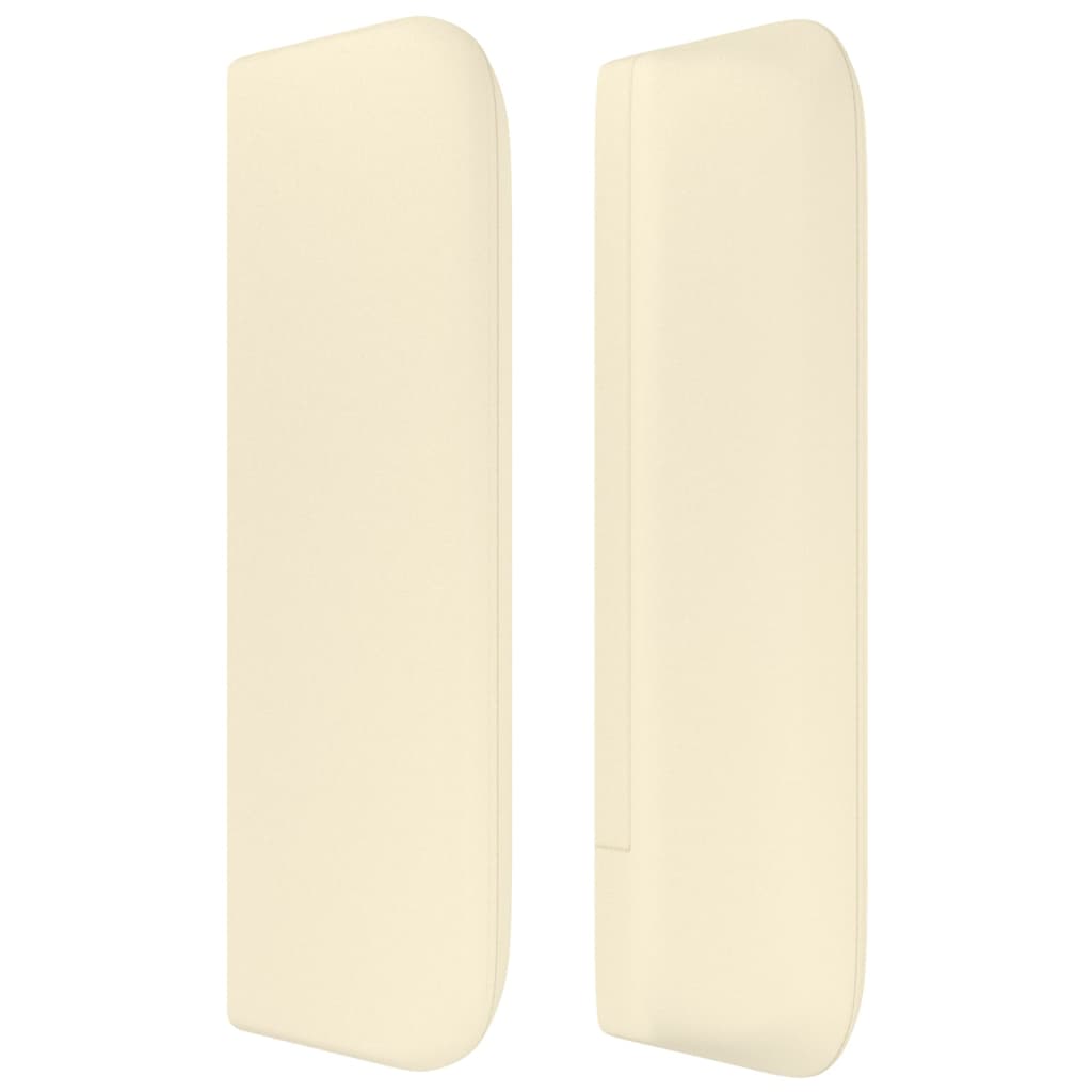 Tăblie de pat cu aripioare crem 183x16x78/88 cm piele ecologică GartenMobel Dekor