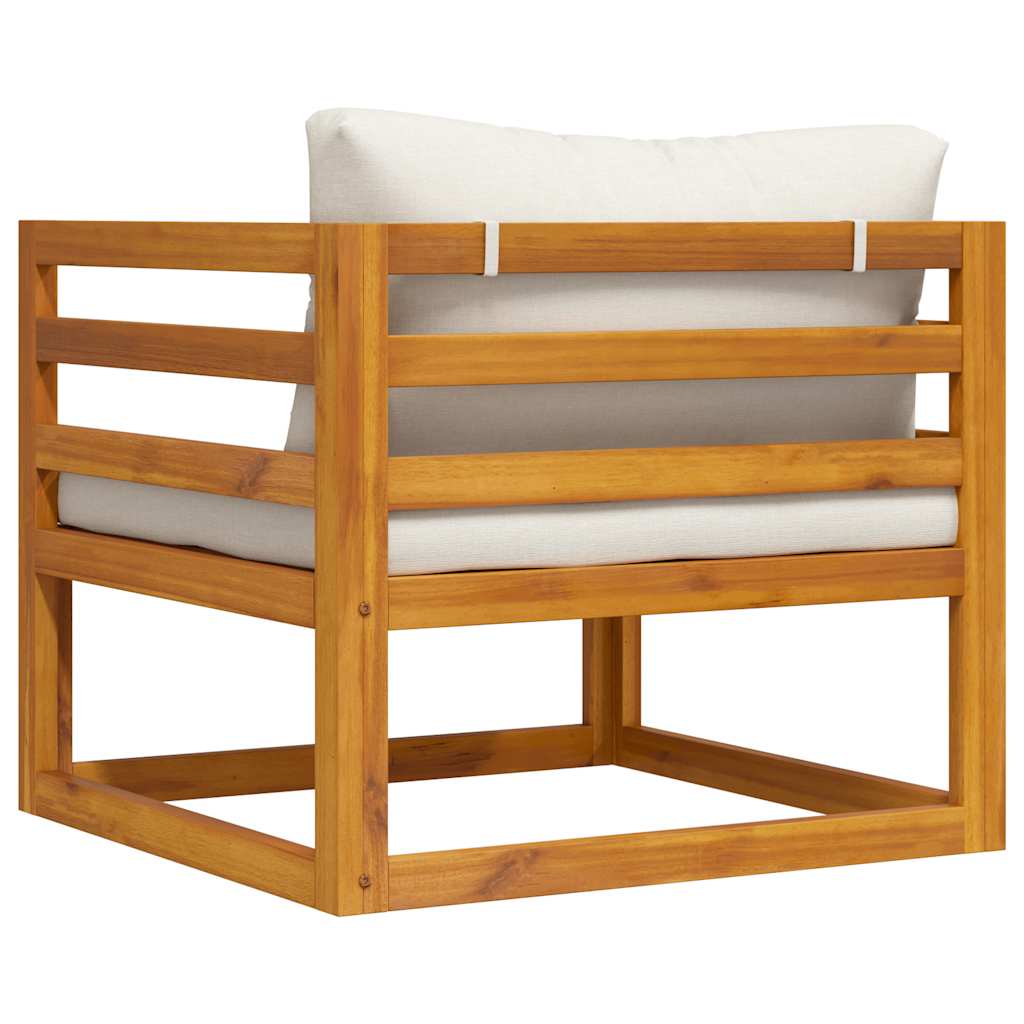 Scaun de grădină cu perne crem, lemn masiv de acacia GartenMobel Dekor