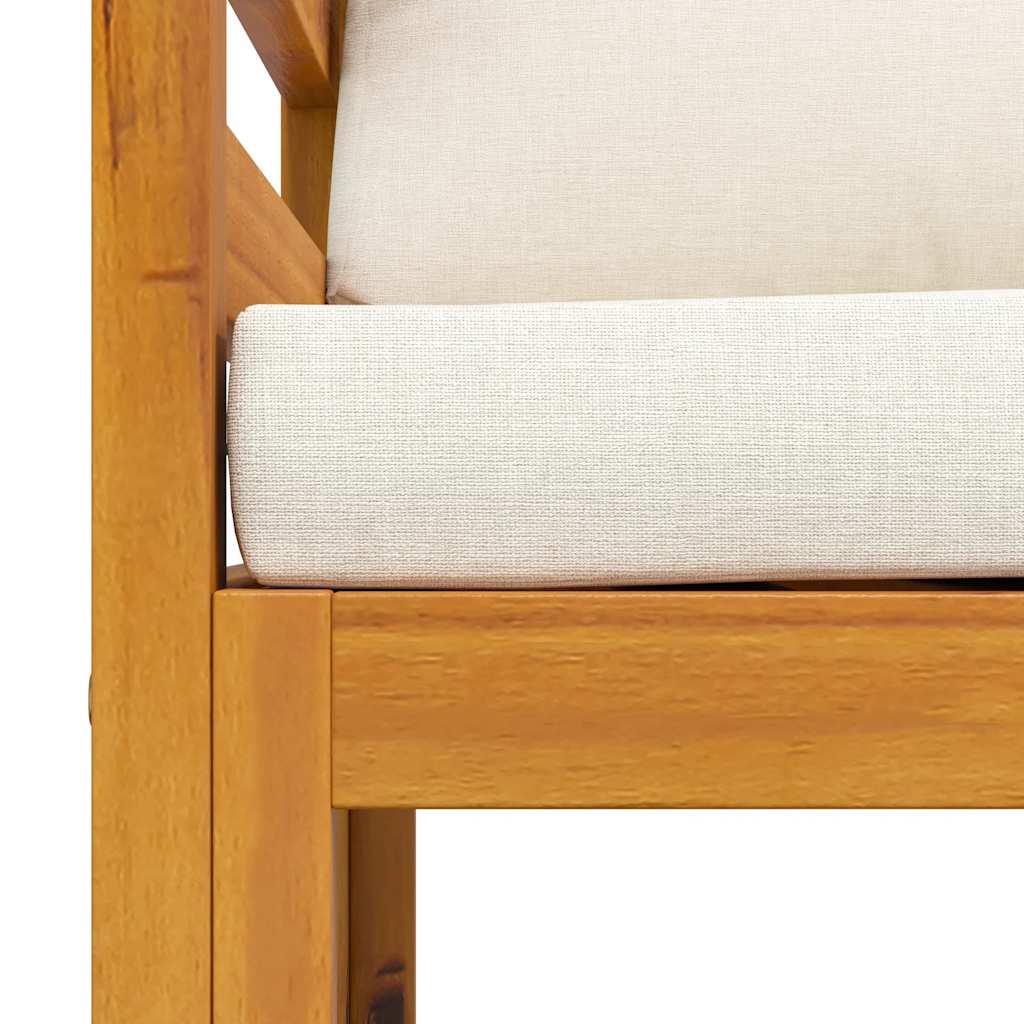 Scaun de grădină cu perne crem, lemn masiv de acacia GartenMobel Dekor