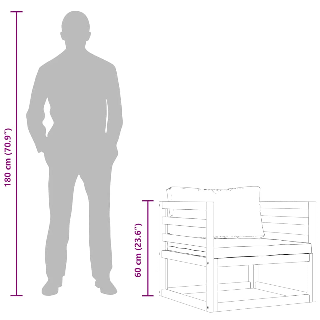 Scaun de grădină cu perne crem, lemn masiv de acacia GartenMobel Dekor