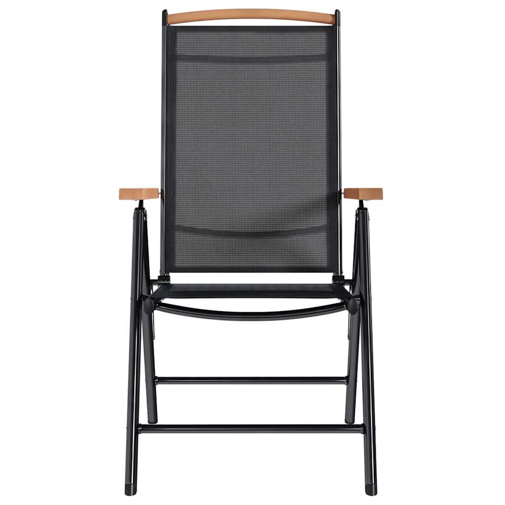 Scaune de grădină pliante, 6 buc., negru, textilenă GartenMobel Dekor