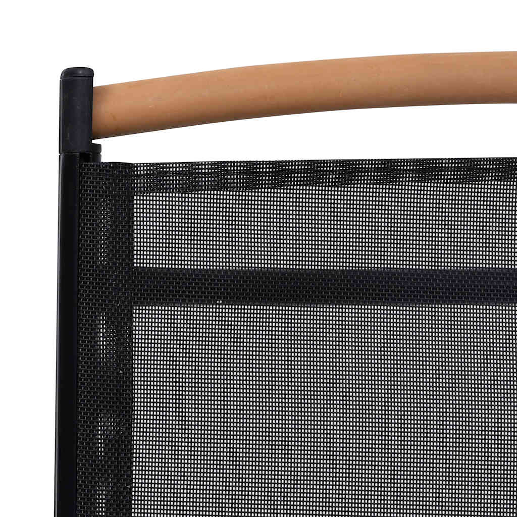 Scaune de grădină pliante, 6 buc., negru, textilenă GartenMobel Dekor