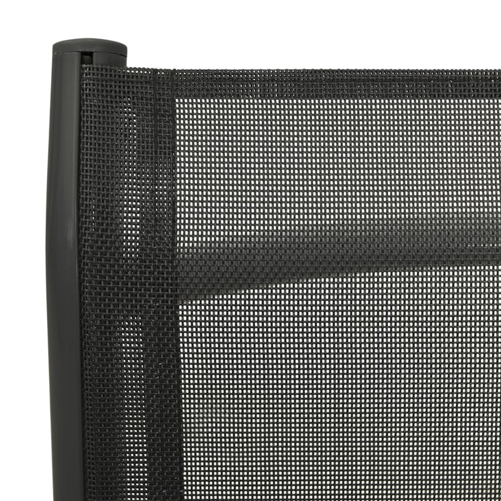 Scaune de grădină rabatabile, 2 buc., negru, aluminiu&textilenă GartenMobel Dekor