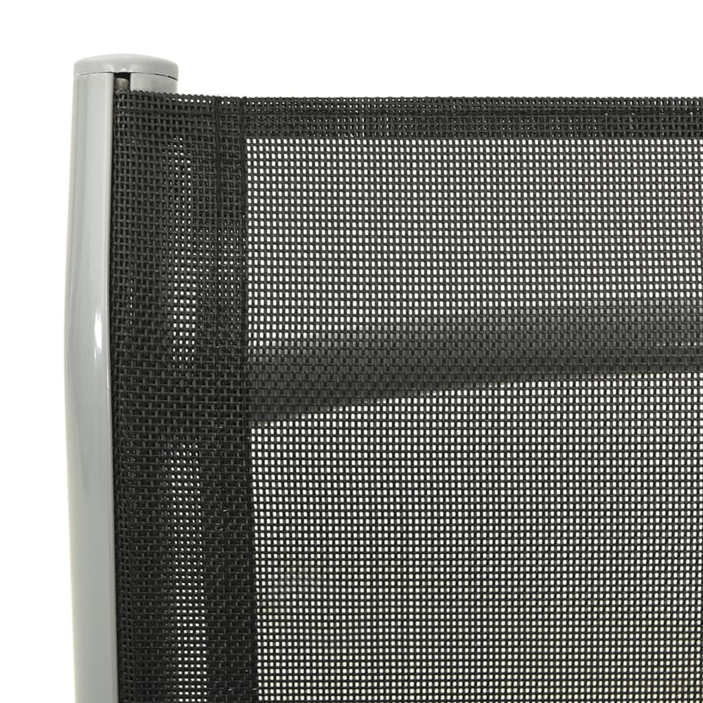 Scaune grădină rabatabile, 2 buc, argintiu, textilenă&aluminiu GartenMobel Dekor