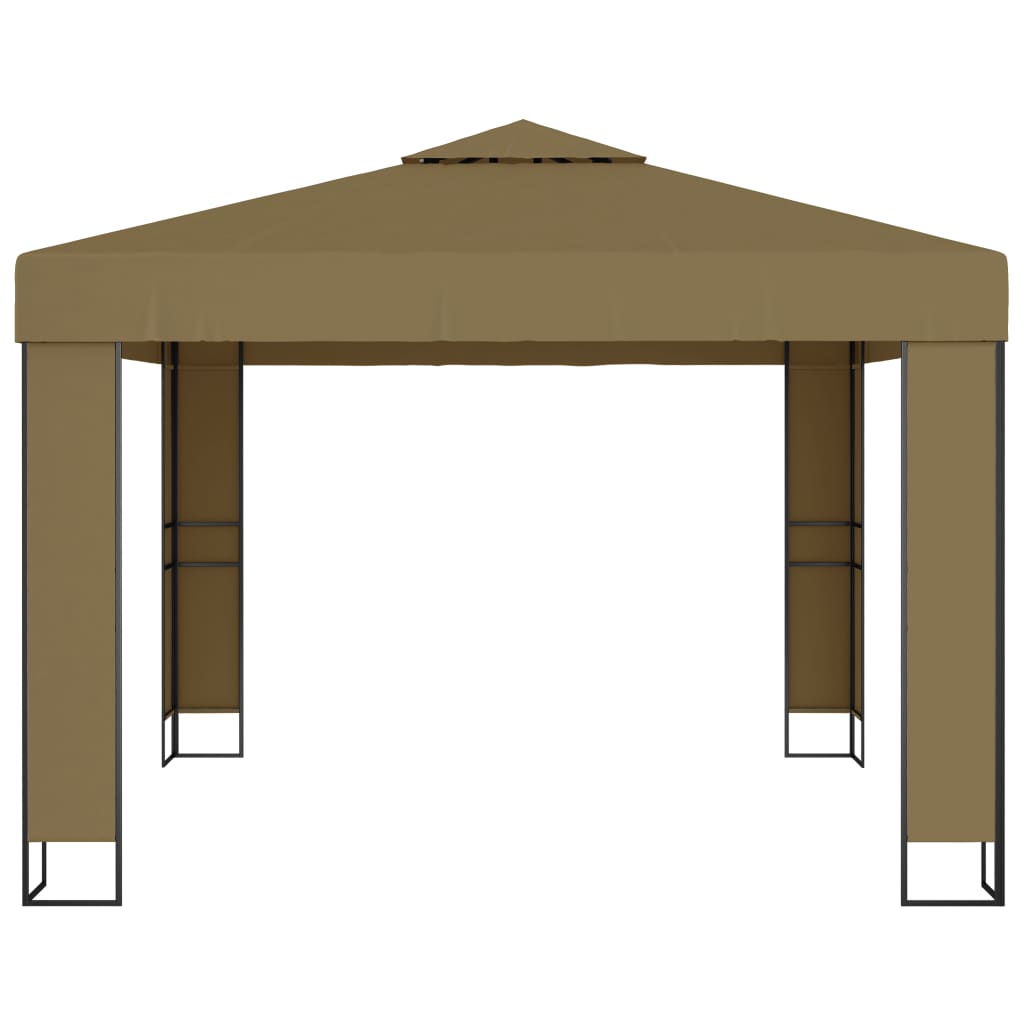 Pavilion cu acoperiș dublu, gri taupe, 3 x 3 x 2,7 m, 180 g/m² GartenMobel Dekor
