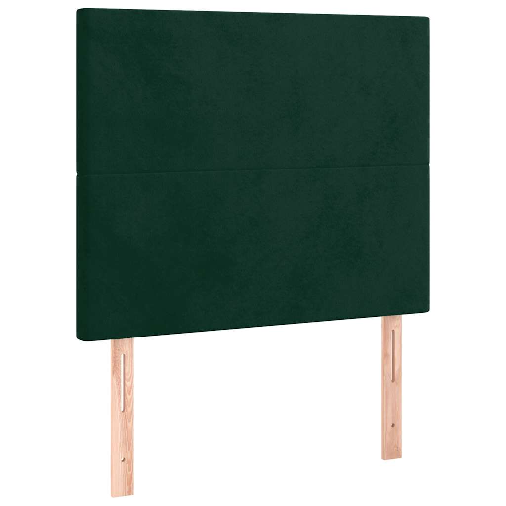Tăblie de pat cu LED, verde închis, 80x5x118/128 cm, catifea GartenMobel Dekor