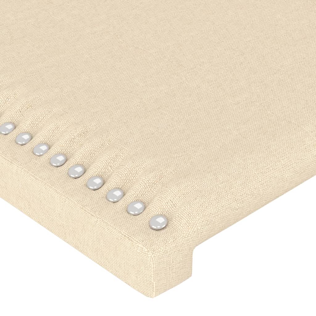 Tăblie de pat cu LED, crem, 180x5x118/128 cm, textil GartenMobel Dekor