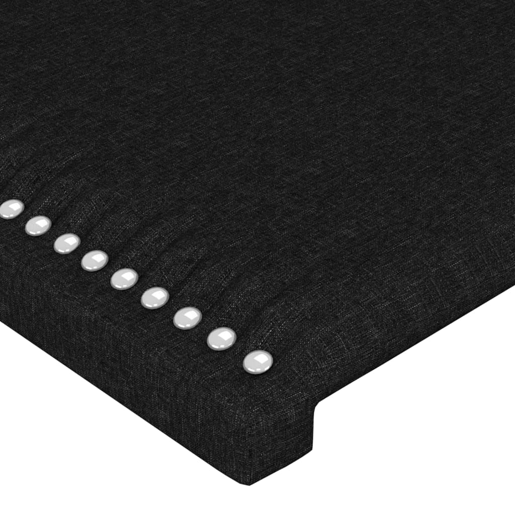 Tăblie de pat cu LED, negru, 80x5x118/128 cm, textil GartenMobel Dekor