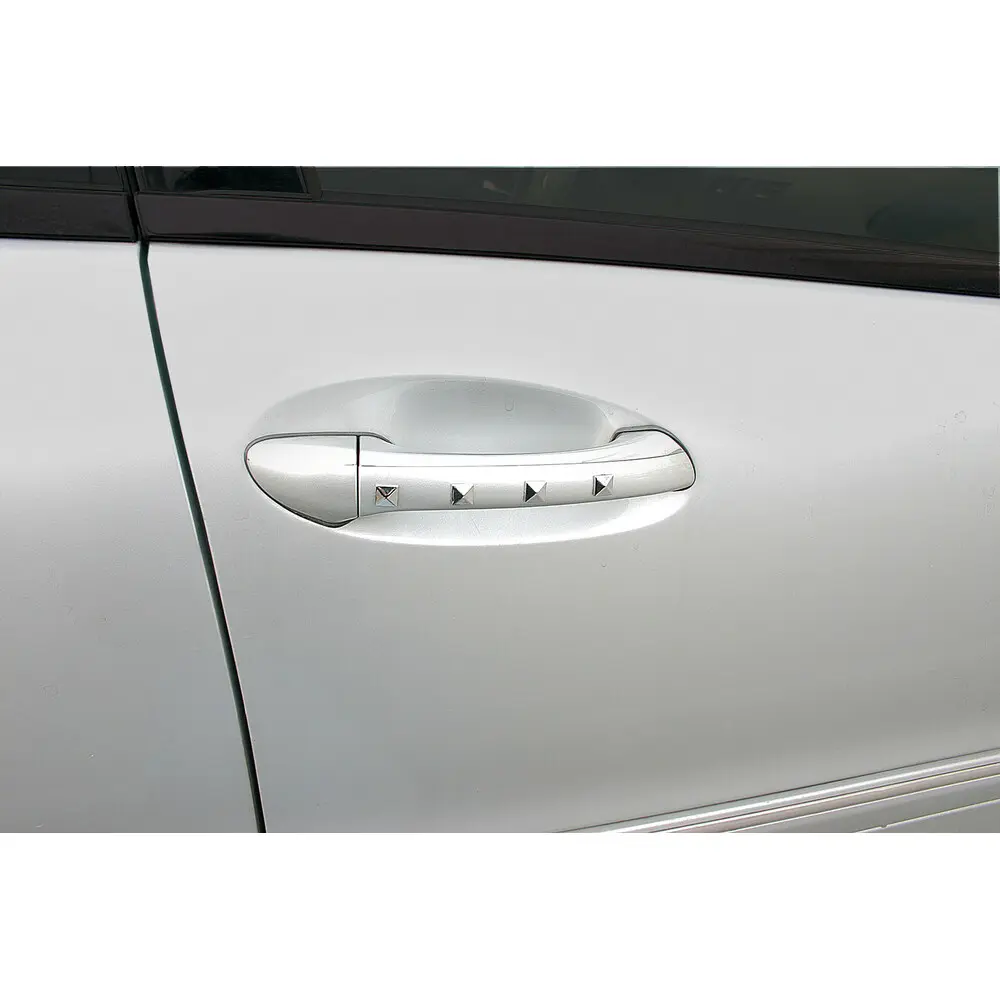 Accesorii cromate autoadezive decorative auto 10x10 mm, set 15 bucati