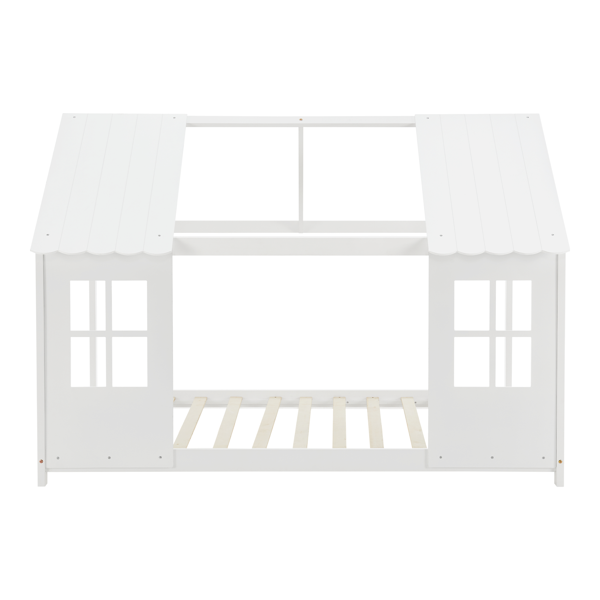 Pat copii tip căsuță Tostedt cu saltea 90x200 cm, alb