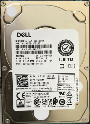 Hard Disk Server Dell Refurbished 1.8TB SAS, 10K RPM, 12Gb/s, 2.5 Inch, 128MB Cache p/n: 02TRM4 NewTechnology Media