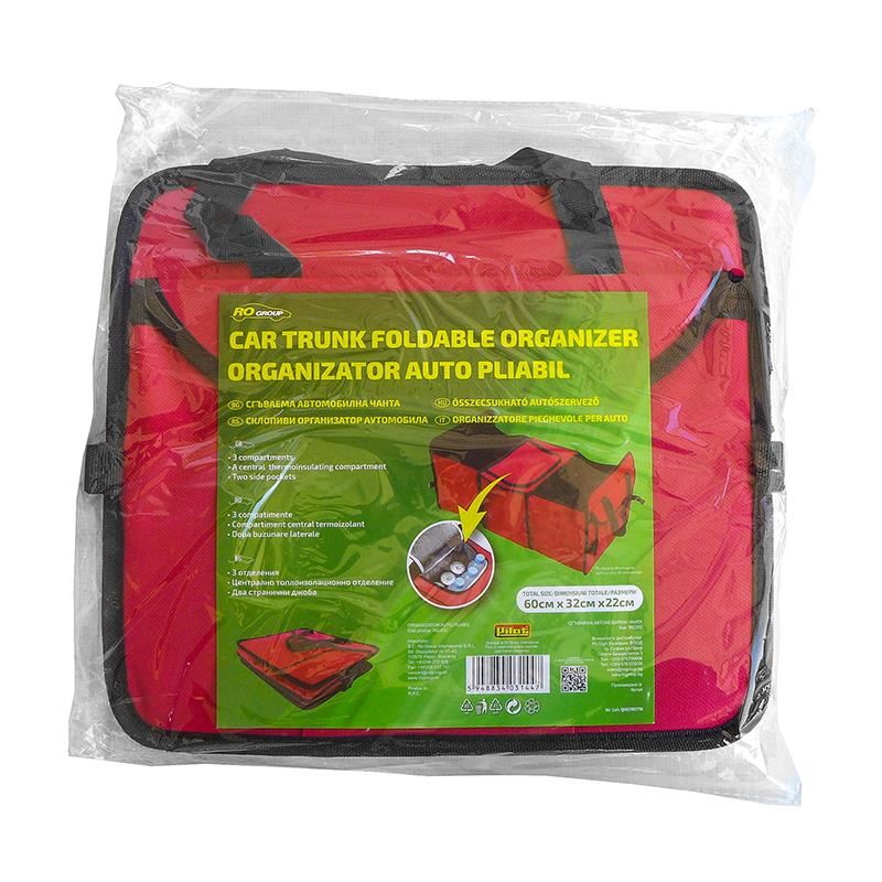 Organizator portbagaj pliabil RoGroup cu 3 compartimente termoizolante