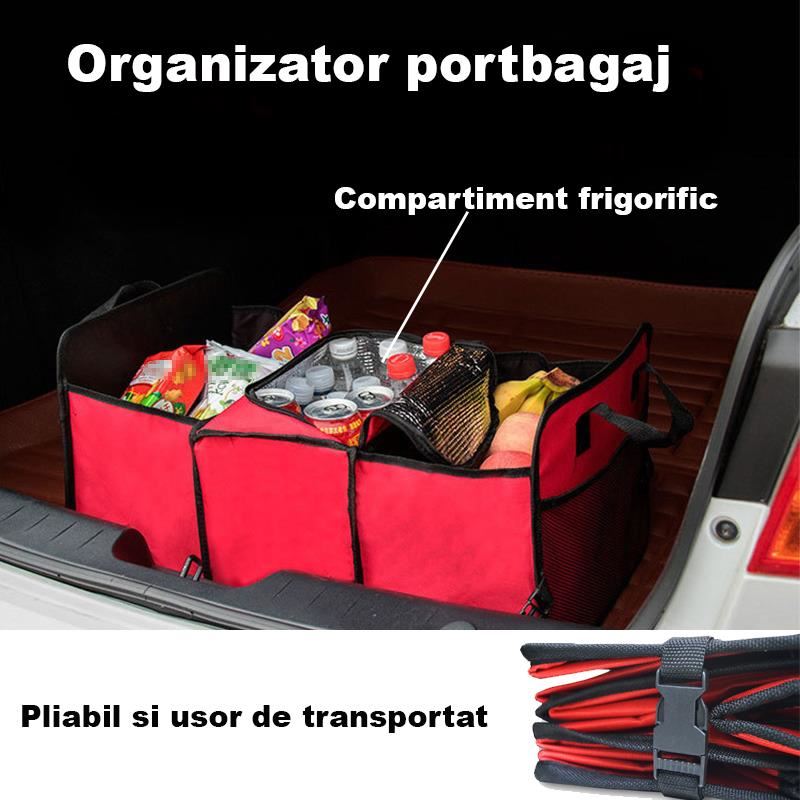 Organizator portbagaj pliabil RoGroup cu 3 compartimente termoizolante