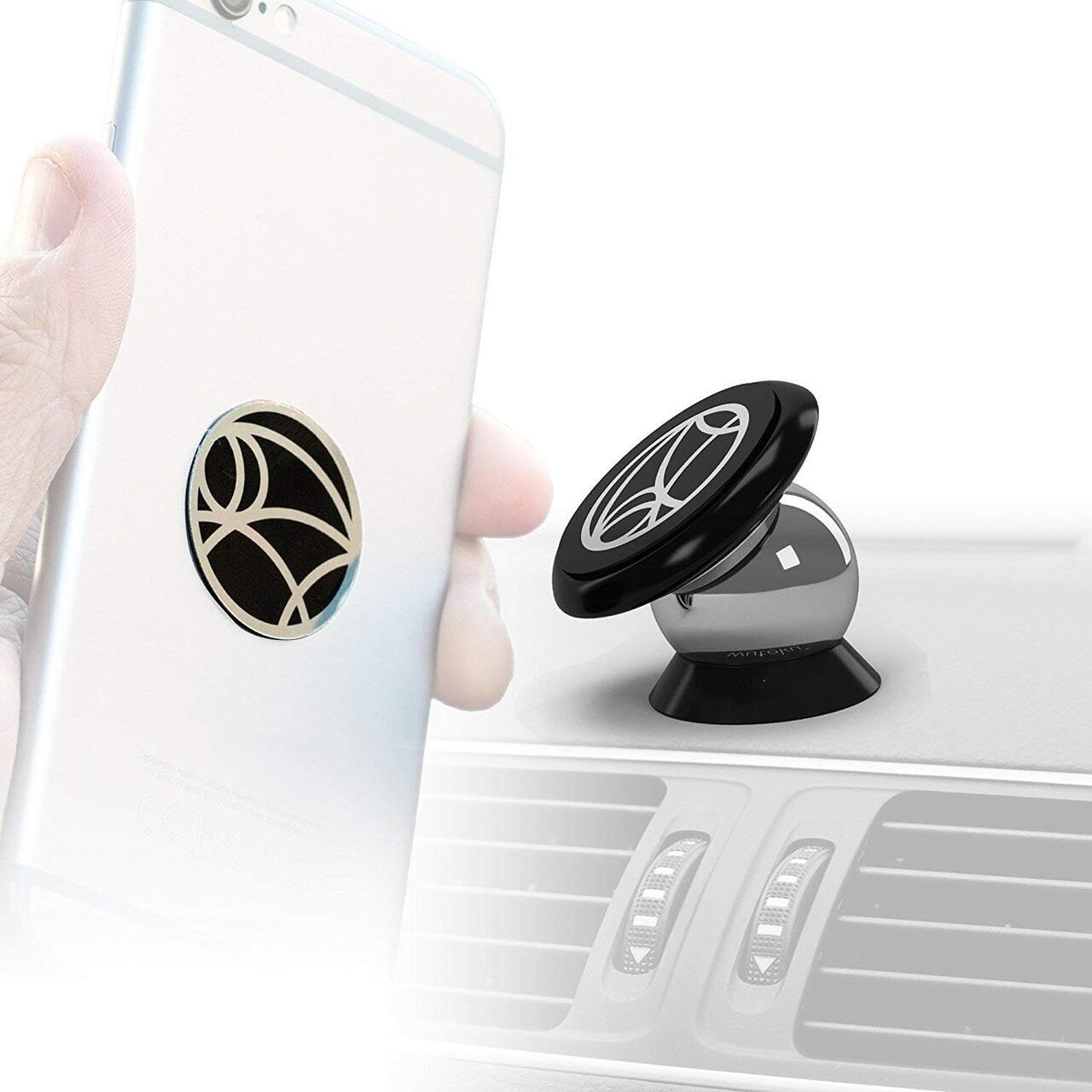 Suport auto magnetic Siegbert pentru telefon, montare pe bord, 360°, universal, negru