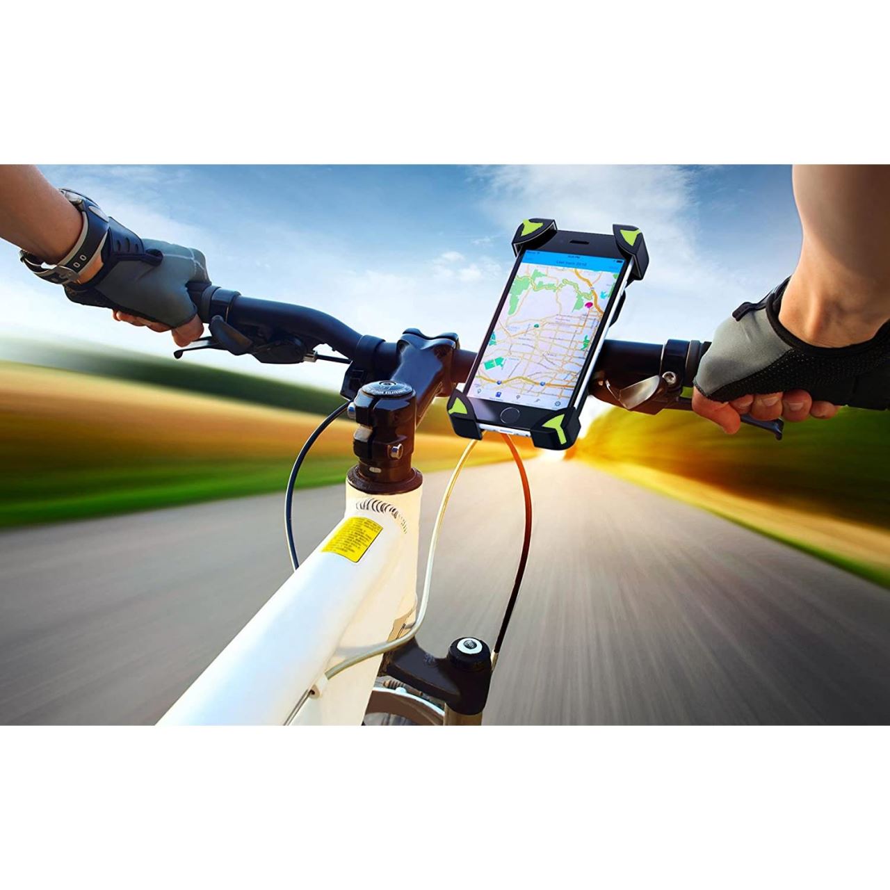 Suport telefon Siegbert pentru bicicletă și motocicletă, rotire 360°, negru-verde