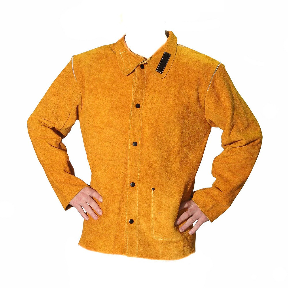 Jachetă de sudor Jasic din piele bovină, protecție durabilă, mărimea L