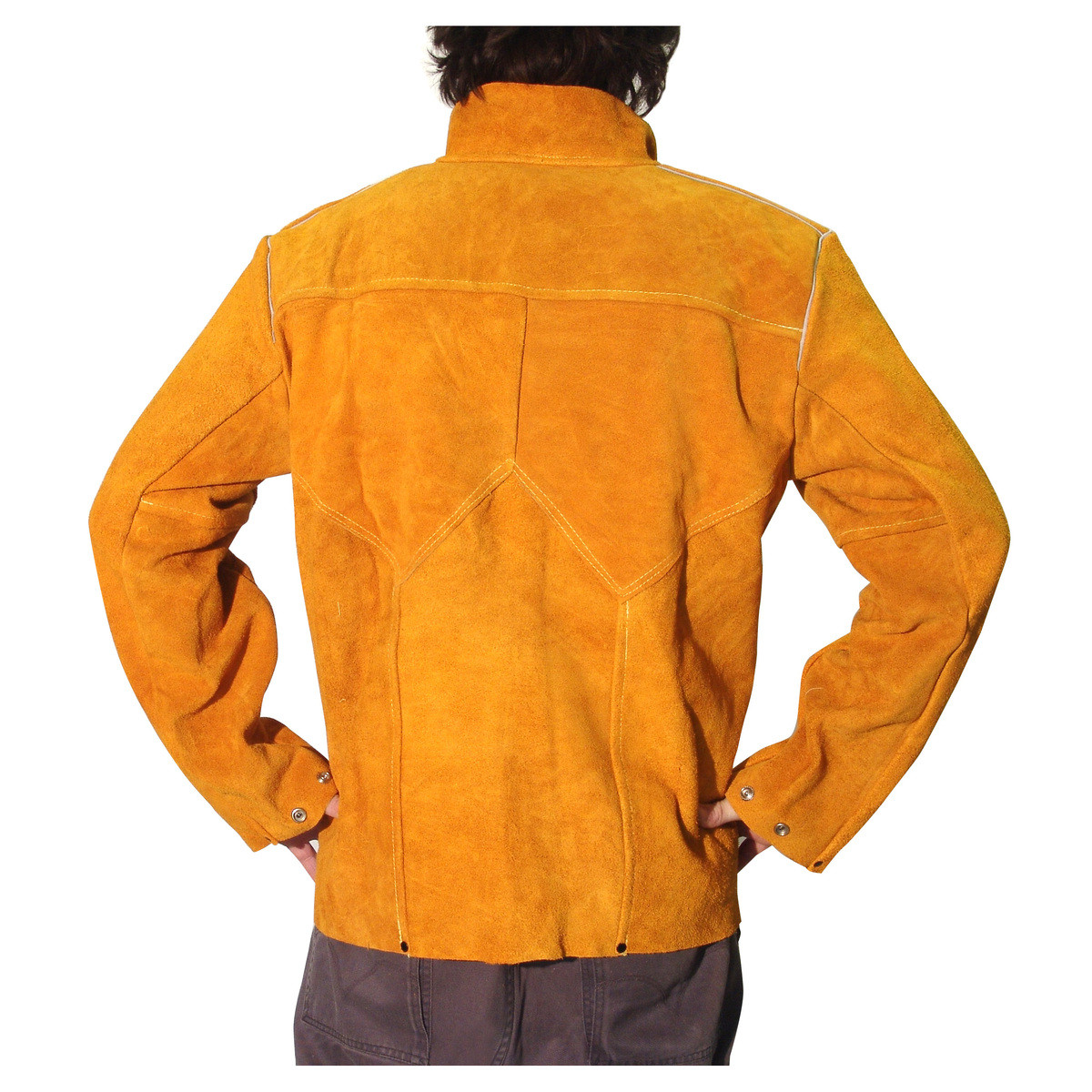 Jachetă de sudor Jasic din piele bovină, protecție durabilă, mărimea L