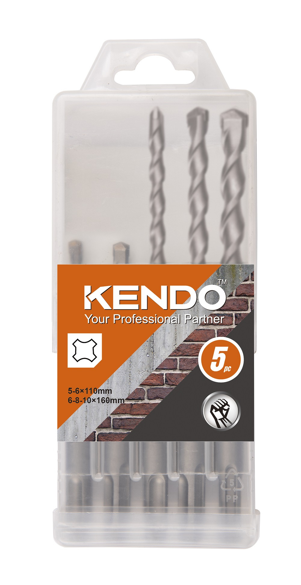 Set 5 burghie SDS-Plus pentru beton 5-10 mm, Kendo