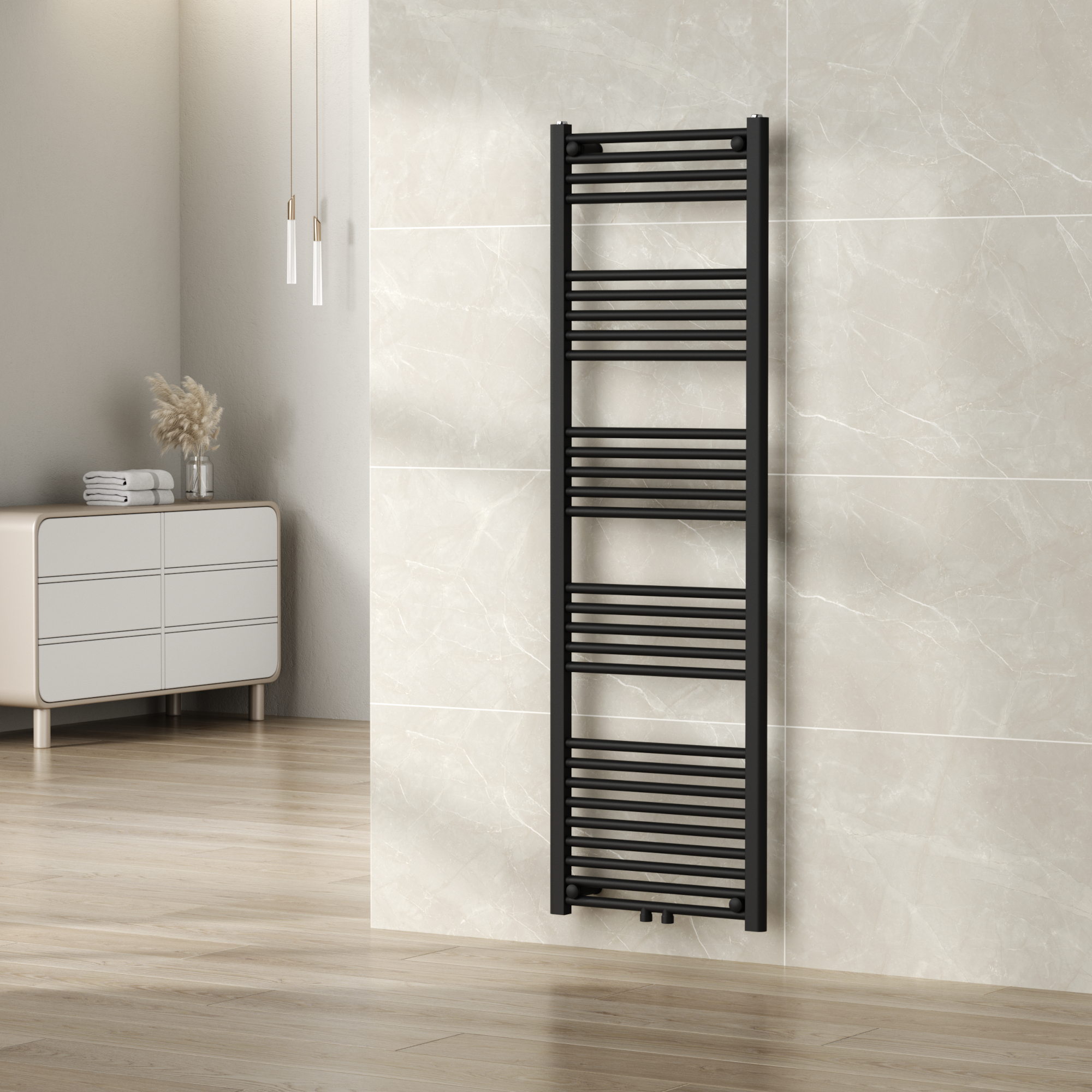 Portprosop calorifer baie Voss 160x50 cm, negru, 655 W