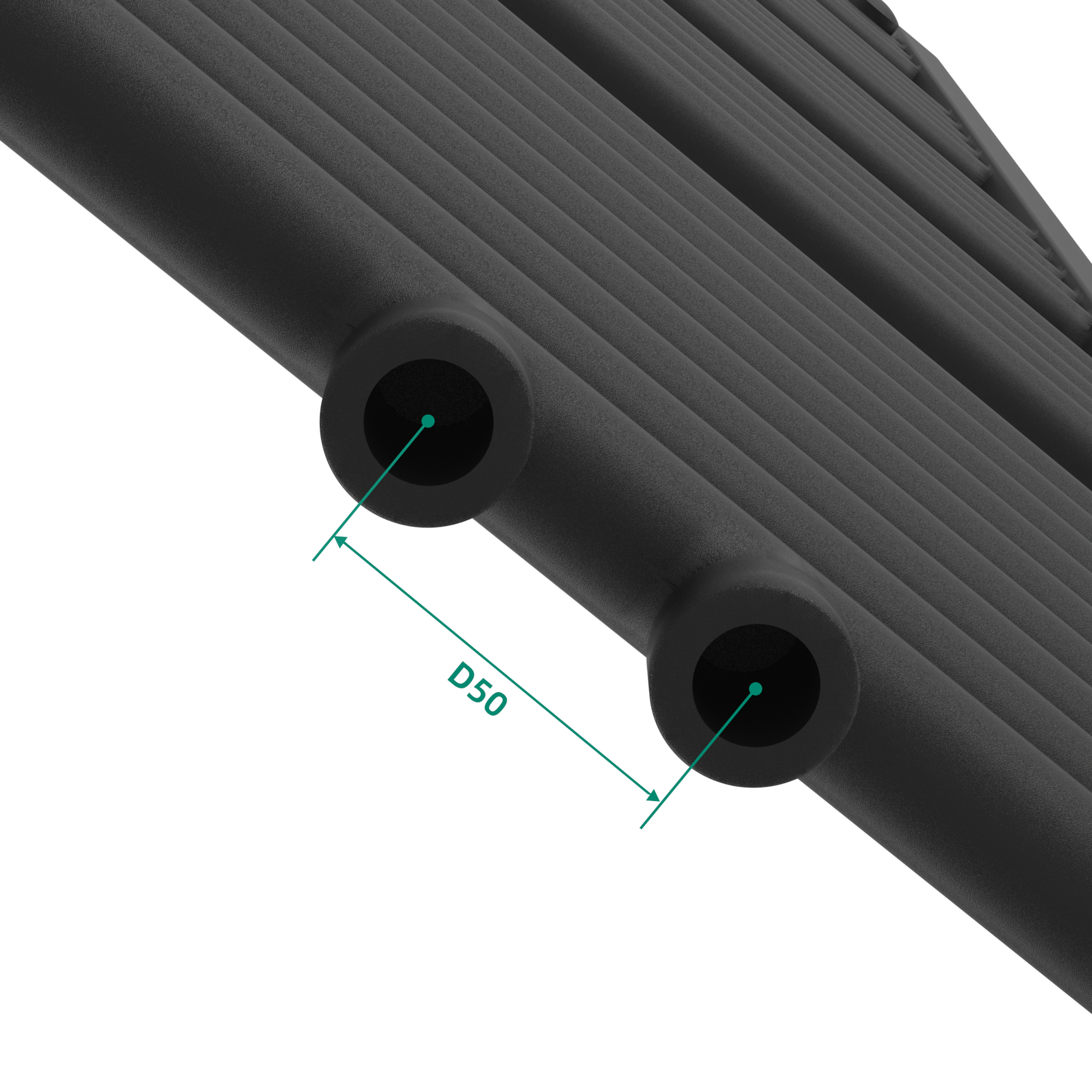 Portprosop calorifer baie Voss 160x50 cm, negru, 655 W