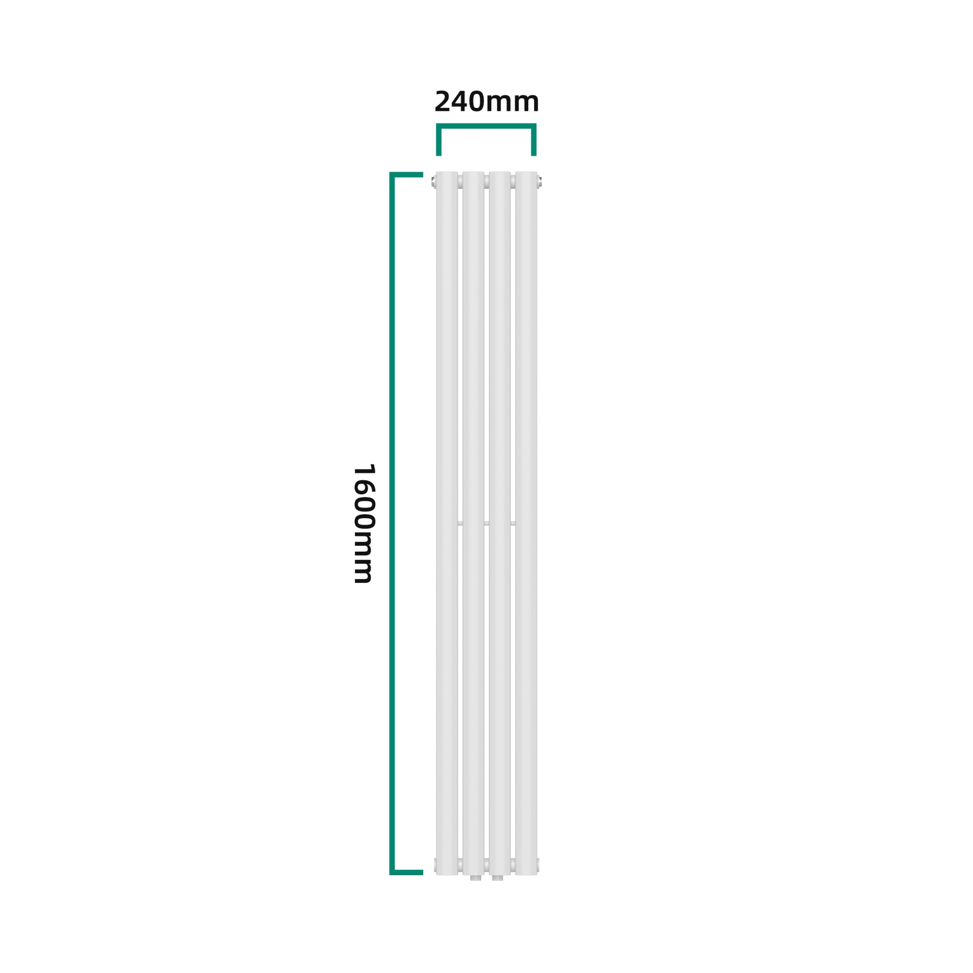 Radiator portprosop vertical Nore alb 160x24 cm, 438W, otel