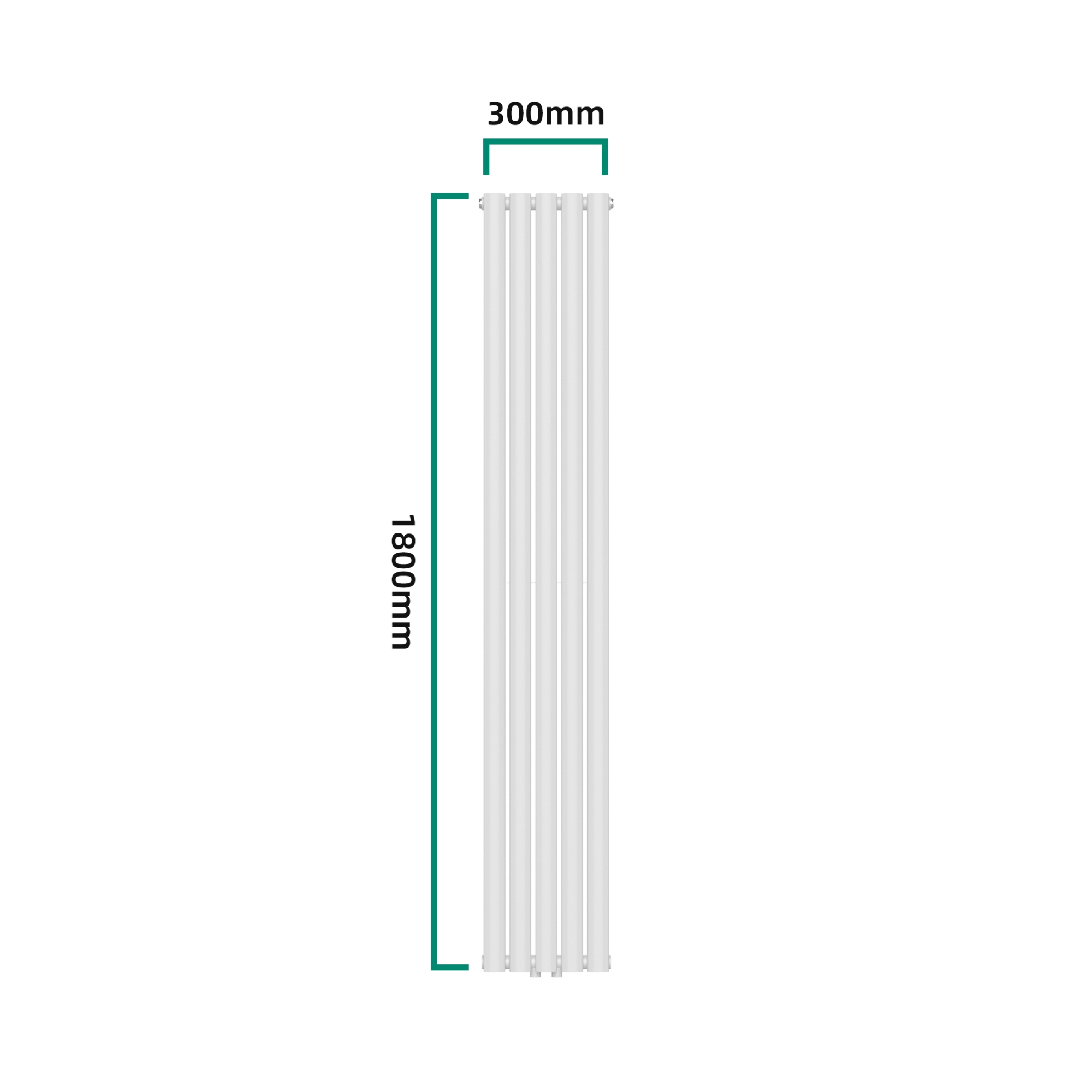 Calorifer tubular vertical Nore alb 180x30 cm, 1122W, dublu strat