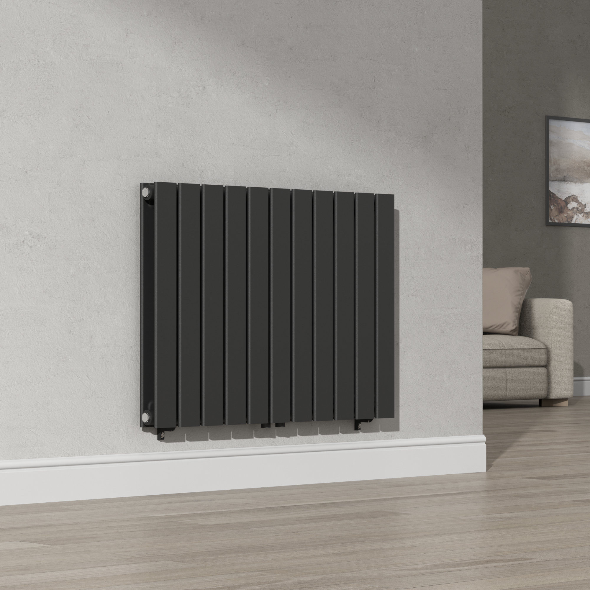 Radiator panou Nore negru 60x80 cm, dublu strat, 1097W