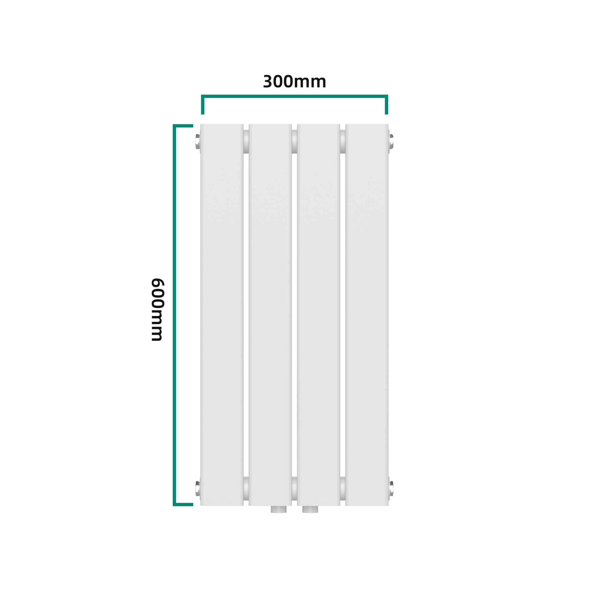 Calorifer decorativ vertical Nore alb 60x30 cm, 249W, oțel