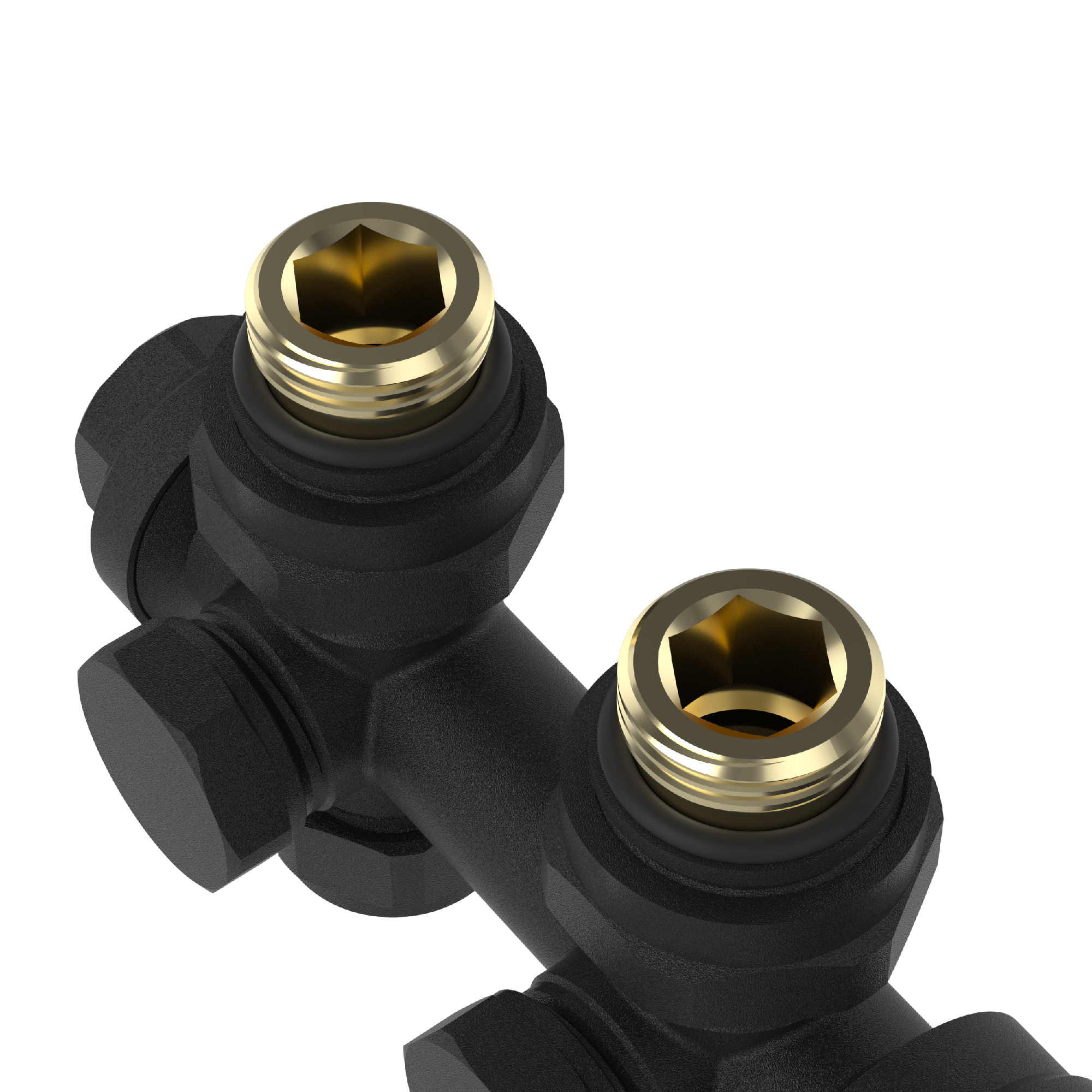 Set multiblock pentru radiator cu termostat, negru, Gloppen