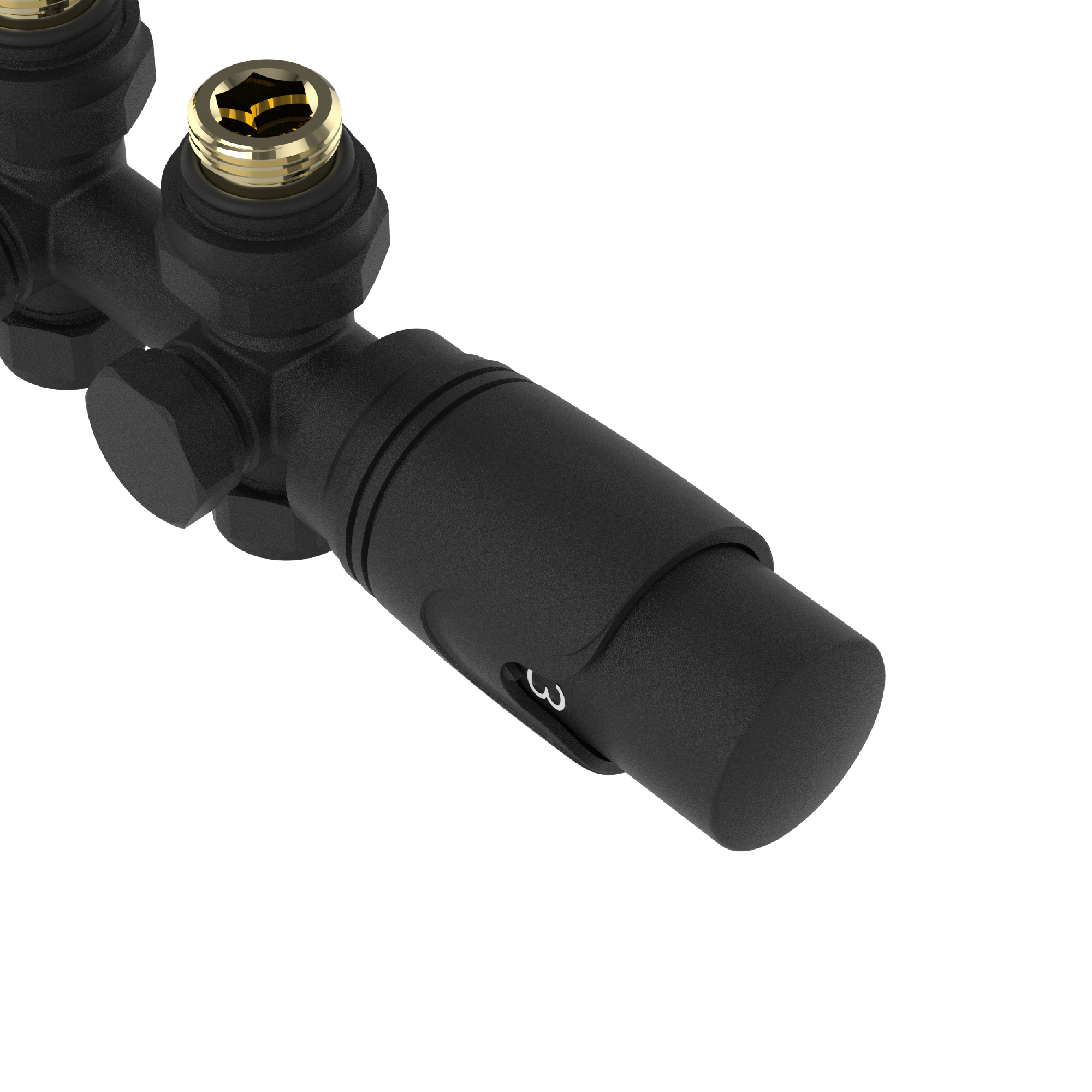 Set multiblock pentru radiator cu termostat, negru, Gloppen