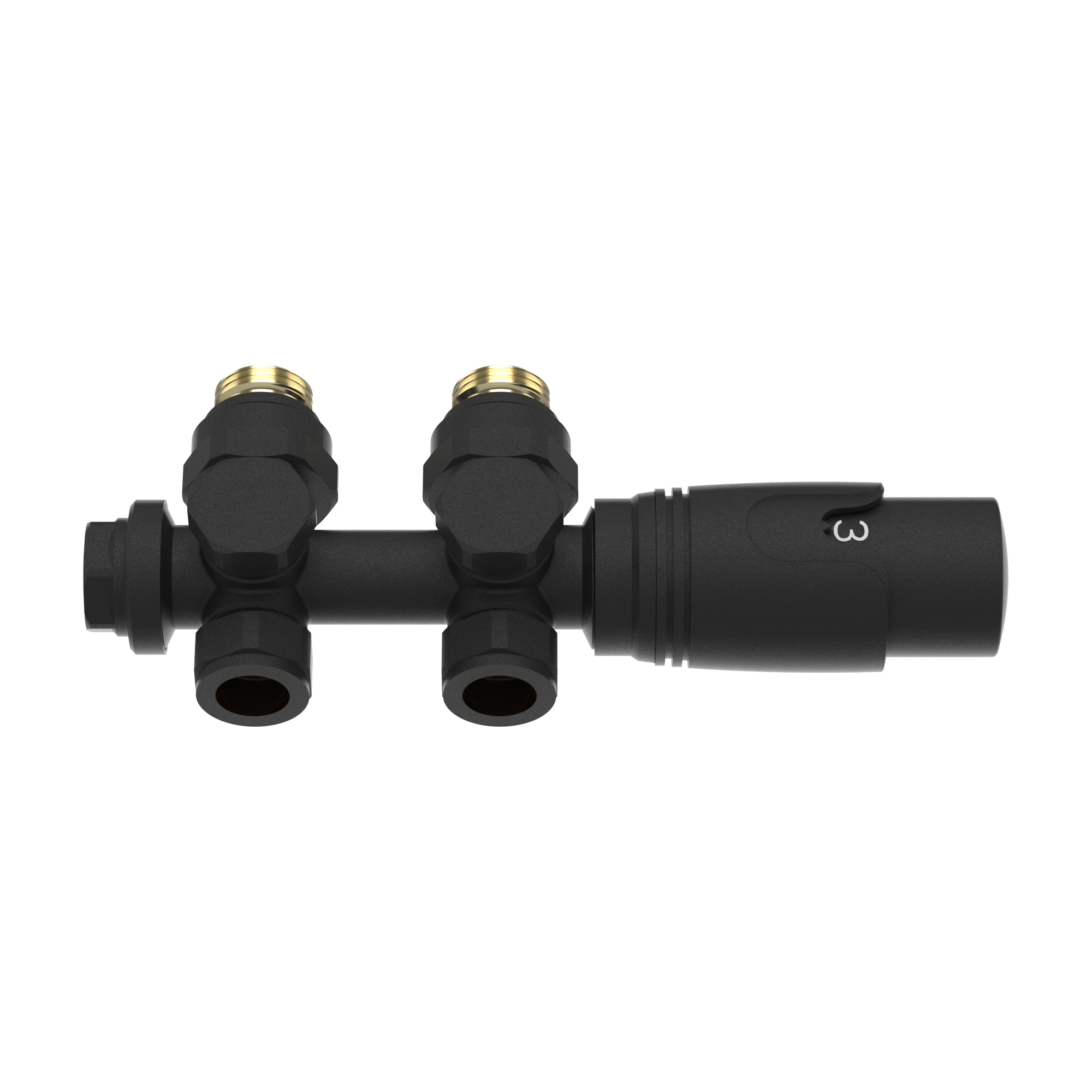 Set multiblock pentru radiator cu termostat, negru, Gloppen