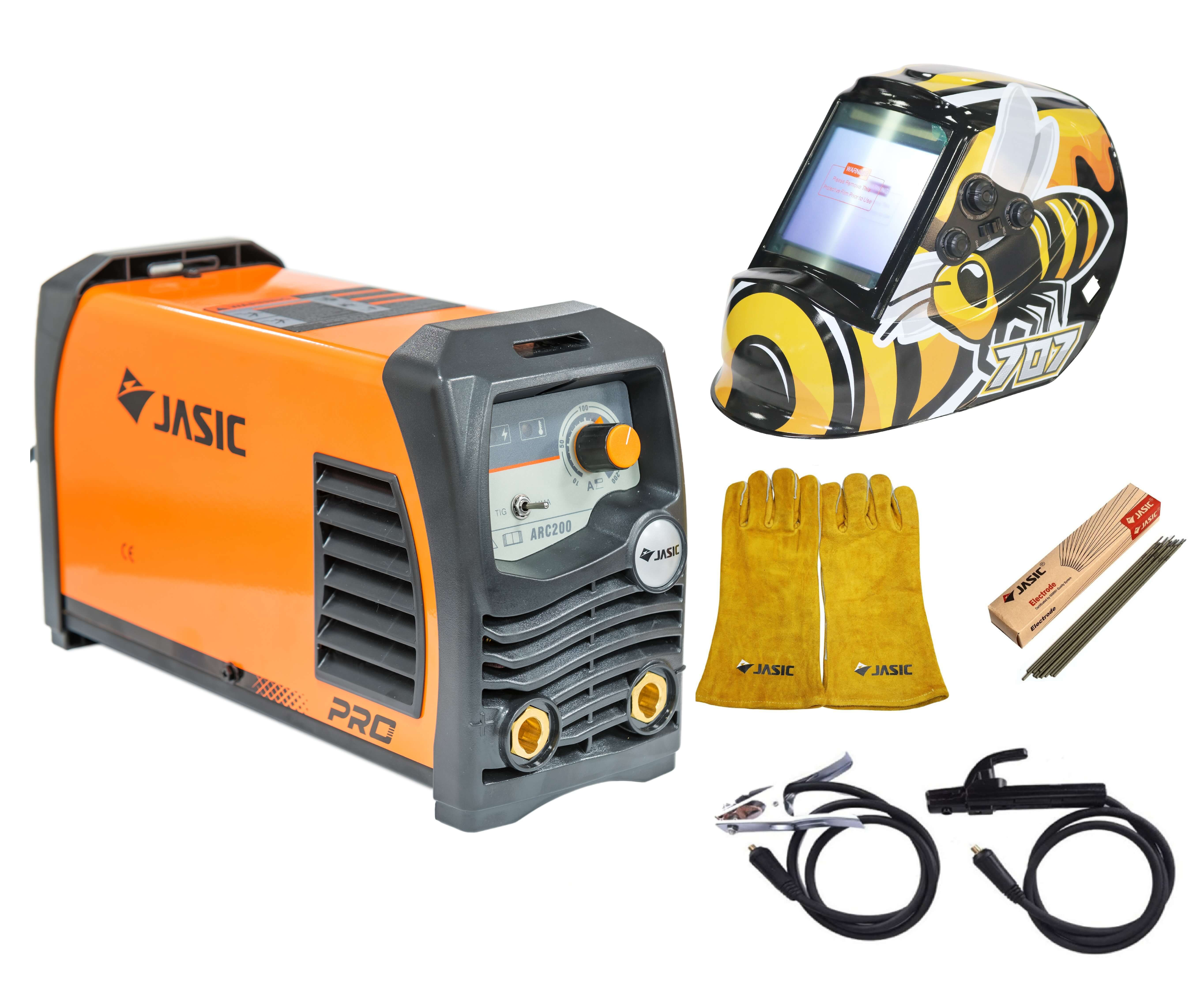 Pachet aparat de sudură invertor Jasic ARC 200 PRO 200A MMA/TIG