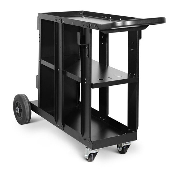 Carucior de transport pentru aparat de sudura TELWIN cu roti si rafturi