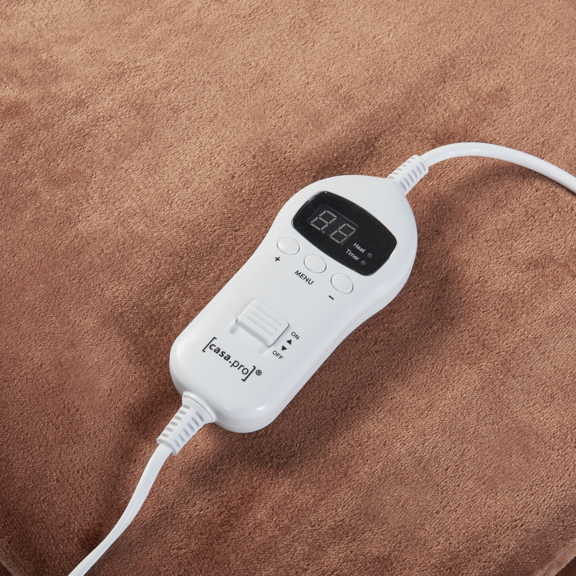 Patura electrica maro 180x130 cm cu 10 trepte de incalzire si timer