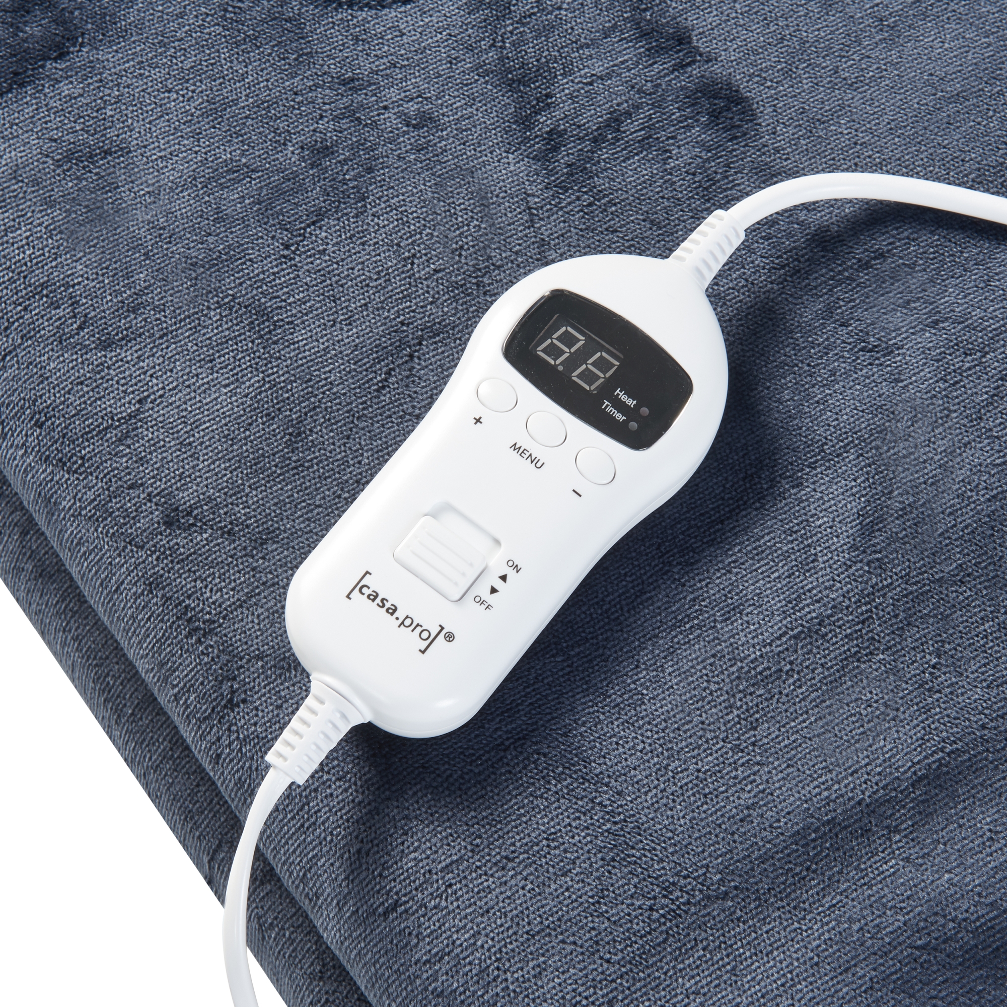 Patura electrica 200x150 cm albastru inchis cu timer si 10 trepte