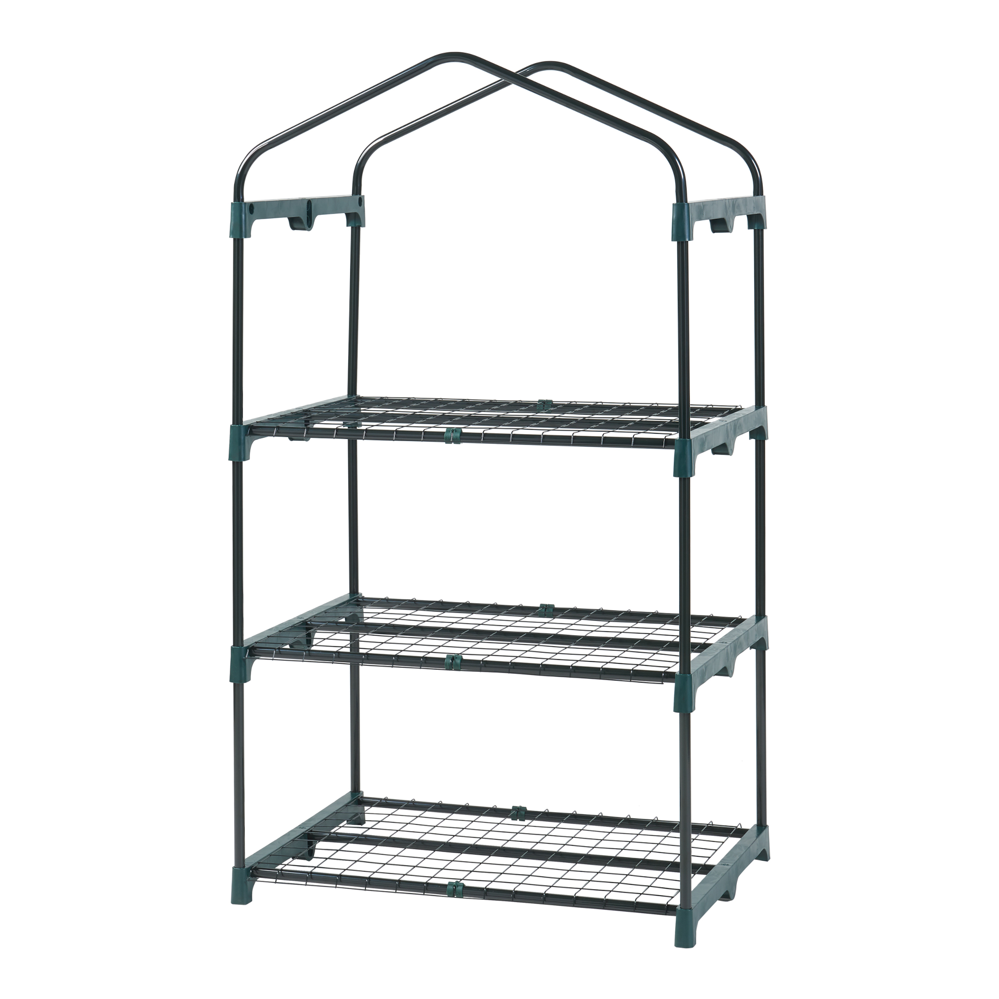 Mini sera de gradina cu 3 rafturi si usa rulabila 125x69x49 cm verde