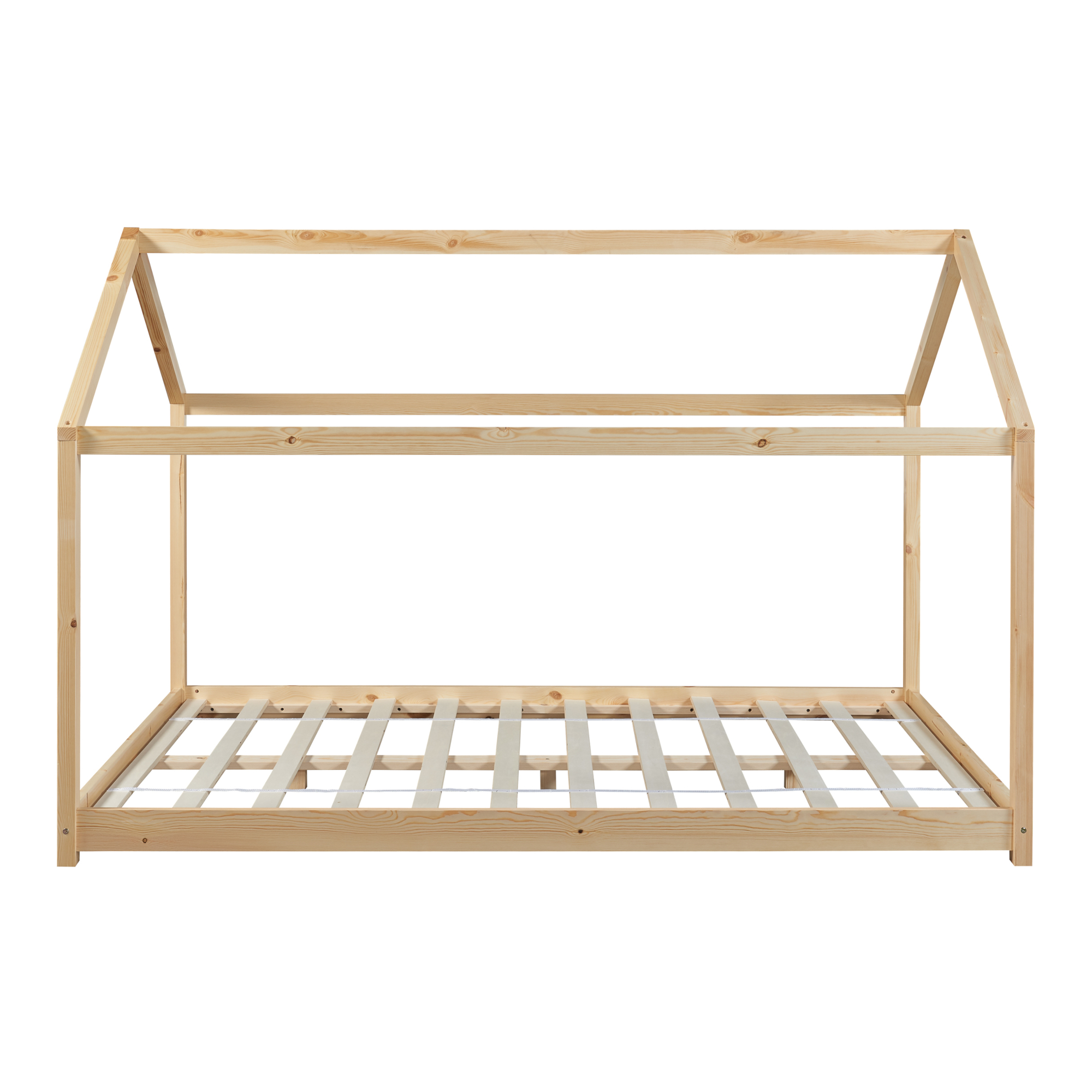 Pat copii tip căsuță Cerro 140x200 cm din lemn natur