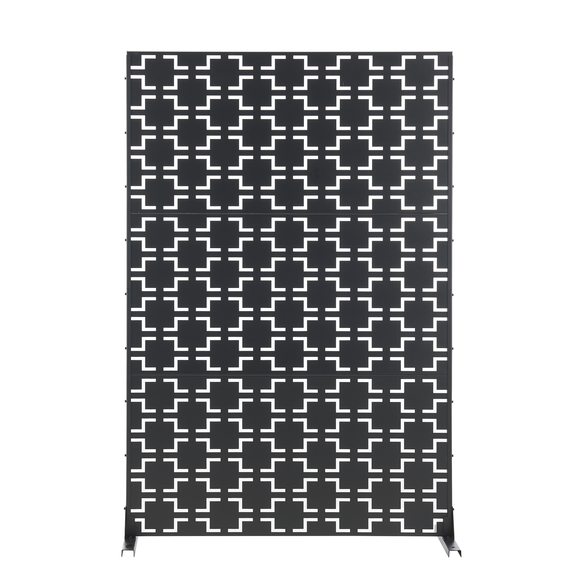 Paravan exterior Basciano din otel galvanizat 180x120 cm, negru