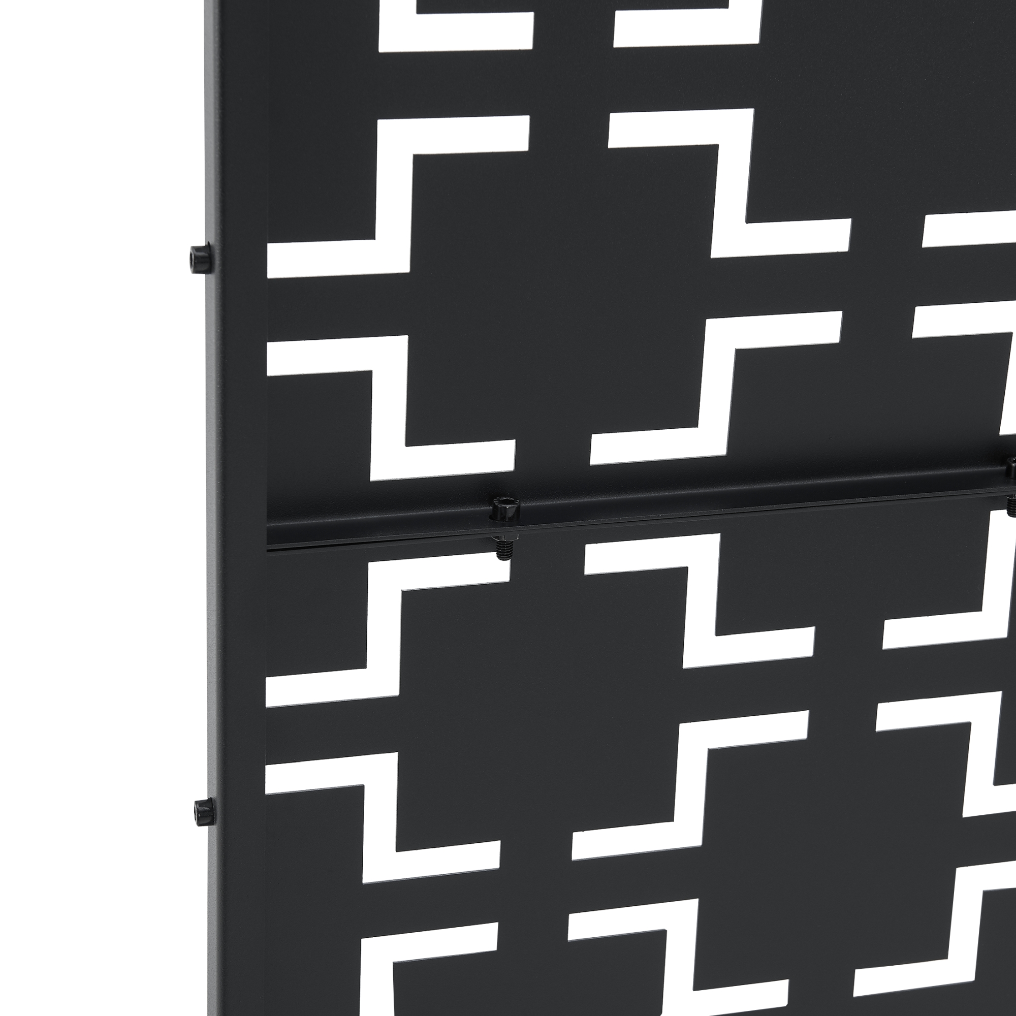 Paravan exterior Basciano din otel galvanizat 180x120 cm, negru