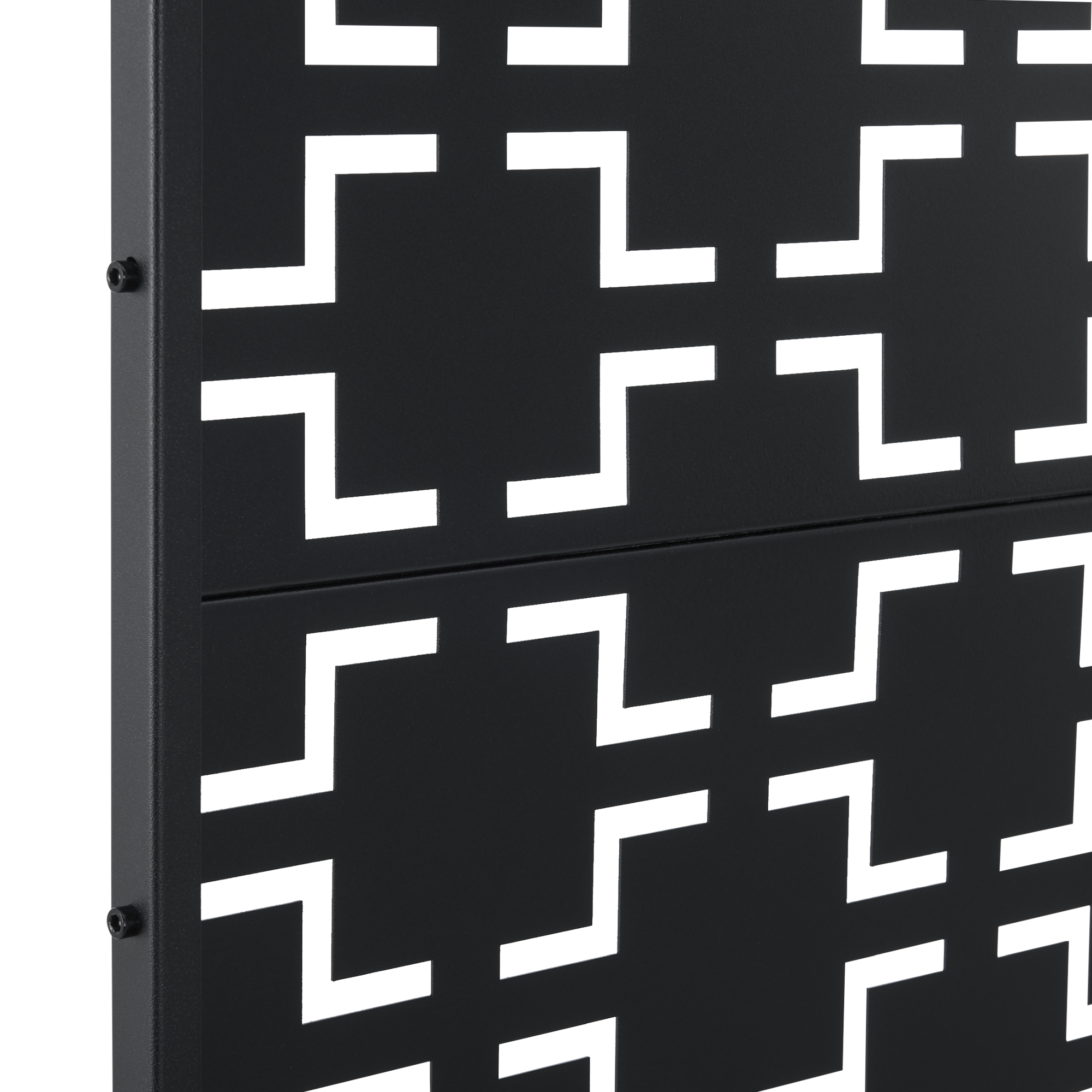 Paravan exterior Basciano din otel galvanizat 180x120 cm, negru