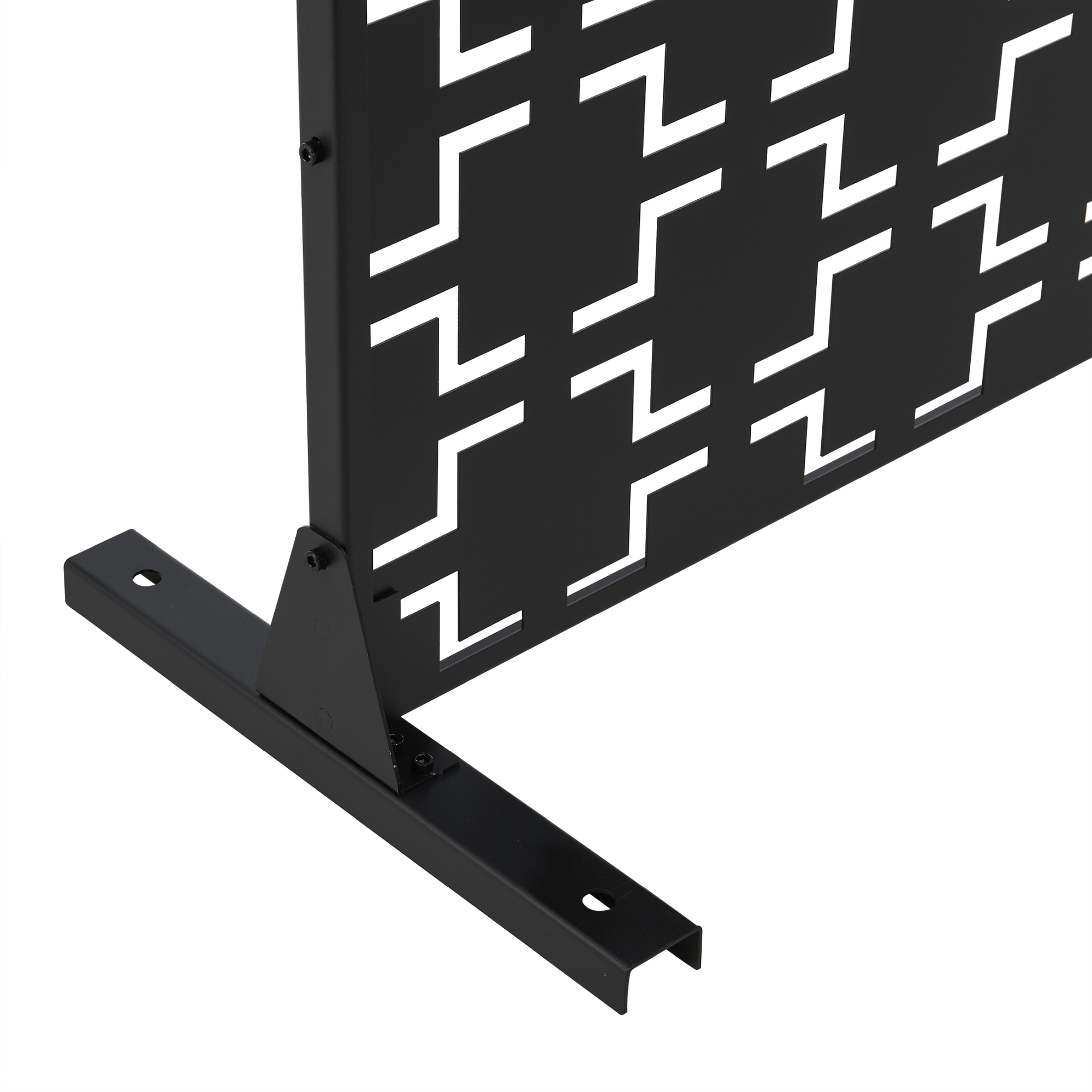 Paravan exterior Basciano din otel galvanizat 180x120 cm, negru