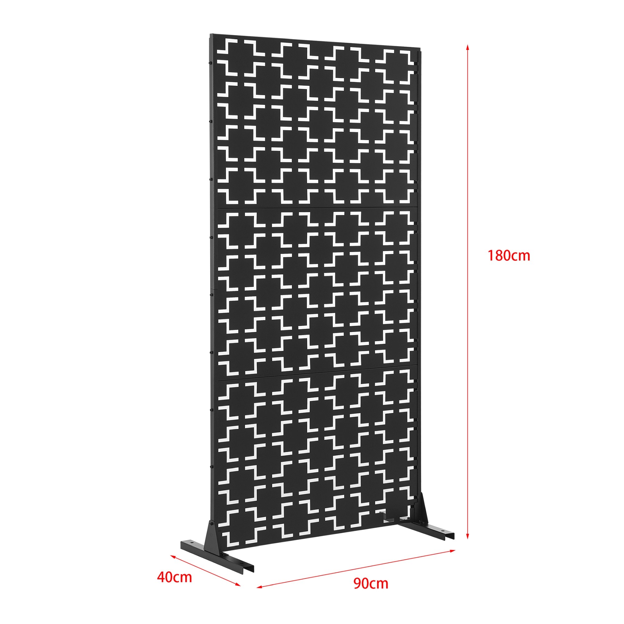 Paravan despărțitor Basciano din oțel zincat, negru, 180x90 cm