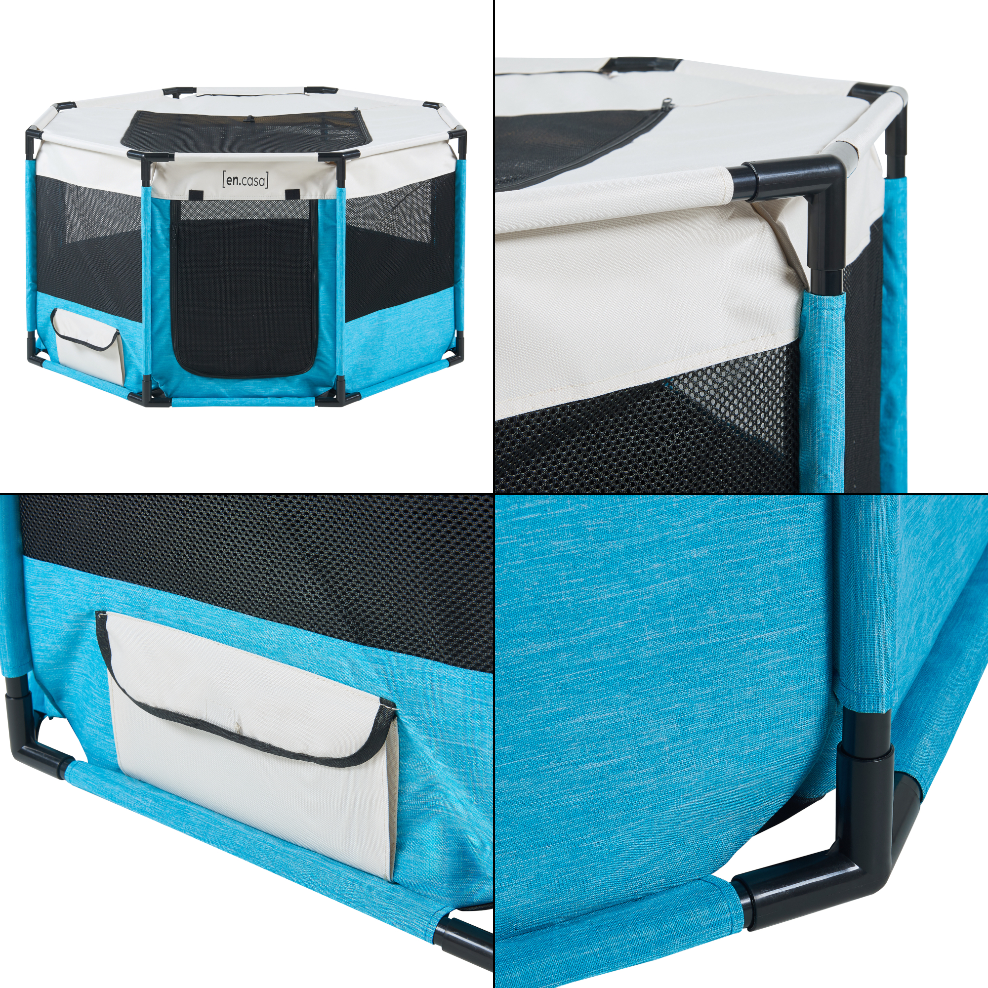 Tarc pentru animale de companie Nærøysund 72x72x45 cm, albastru